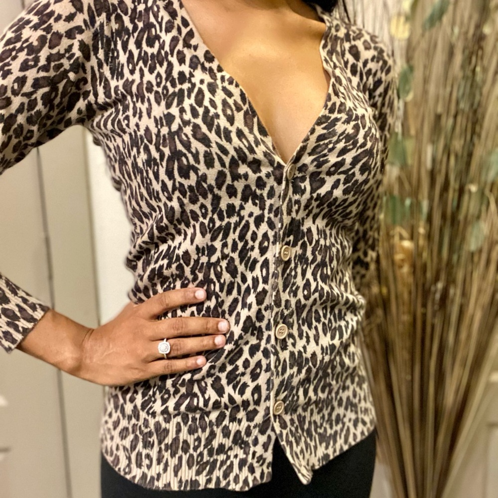 Cheetah Print Cardigan Sweater from Wet Seal